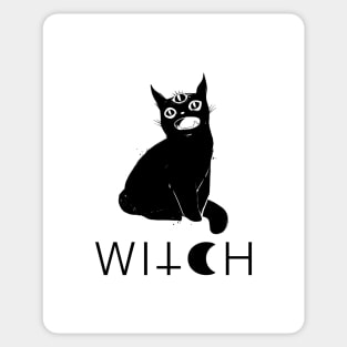 Black Cat Witch Artwork Sticker